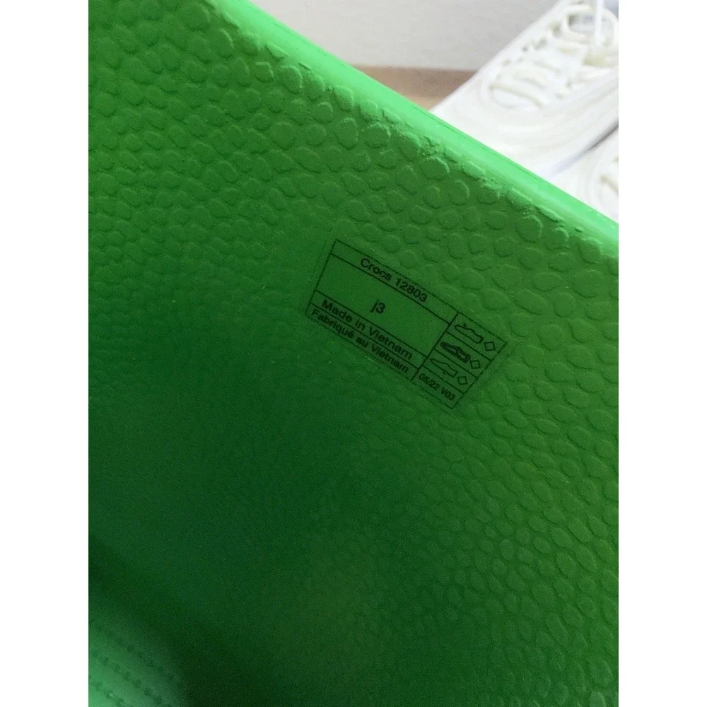 CROCS Kids' Handle It Rain Boots Size J-3 Green Waterproof EVA Reflective 12803